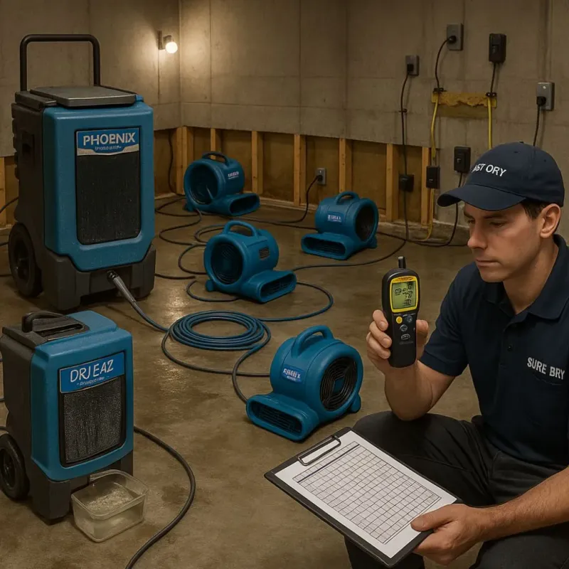 Structural Drying and Dehumidification process in Dover, TN